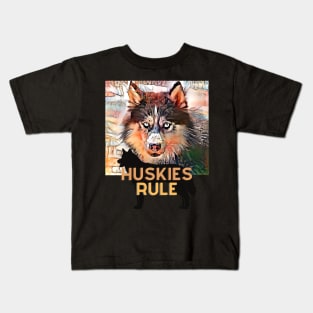 Huskies Rule (Siberian dog) Kids T-Shirt